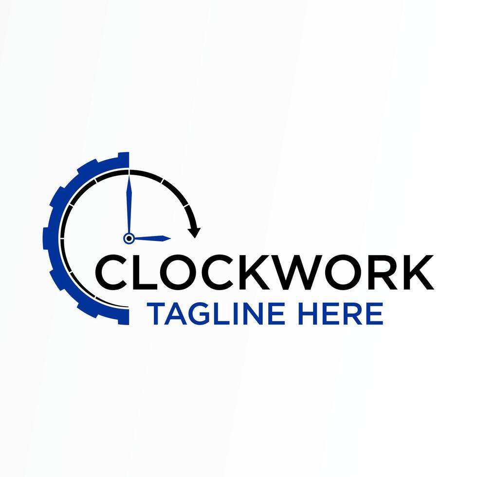 Simple arrow clock and gear Clockwork image graphic icon logo design abstract concept vector stock. can be used as corporate identity related to speed or timer