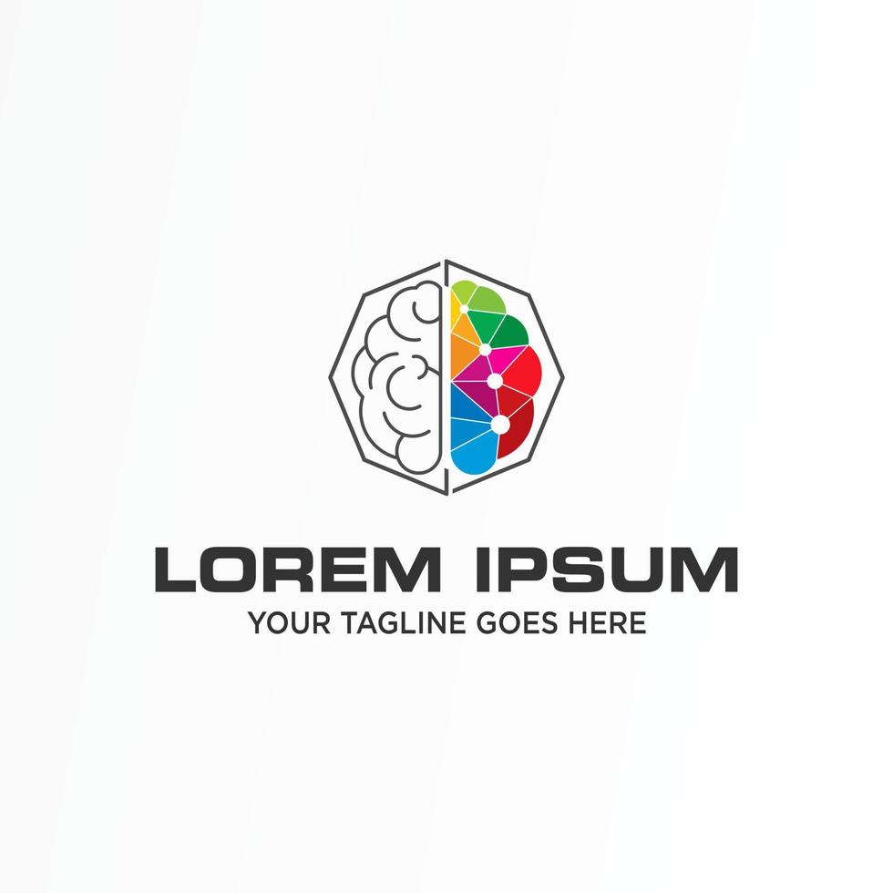 forma de cerebro simple y única y tecnología imagen icono gráfico diseño de logotipo concepto abstracto vector stock. se puede utilizar como una identidad corporativa relacionada con la tecnología o la creatividad