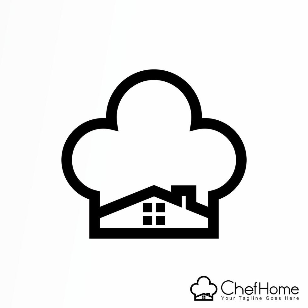casa simple y sombrero de chef o chef hogar imagen icono gráfico diseño de logotipo concepto abstracto vector stock. se puede utilizar como una identidad corporativa relacionada con la cocina o la comida