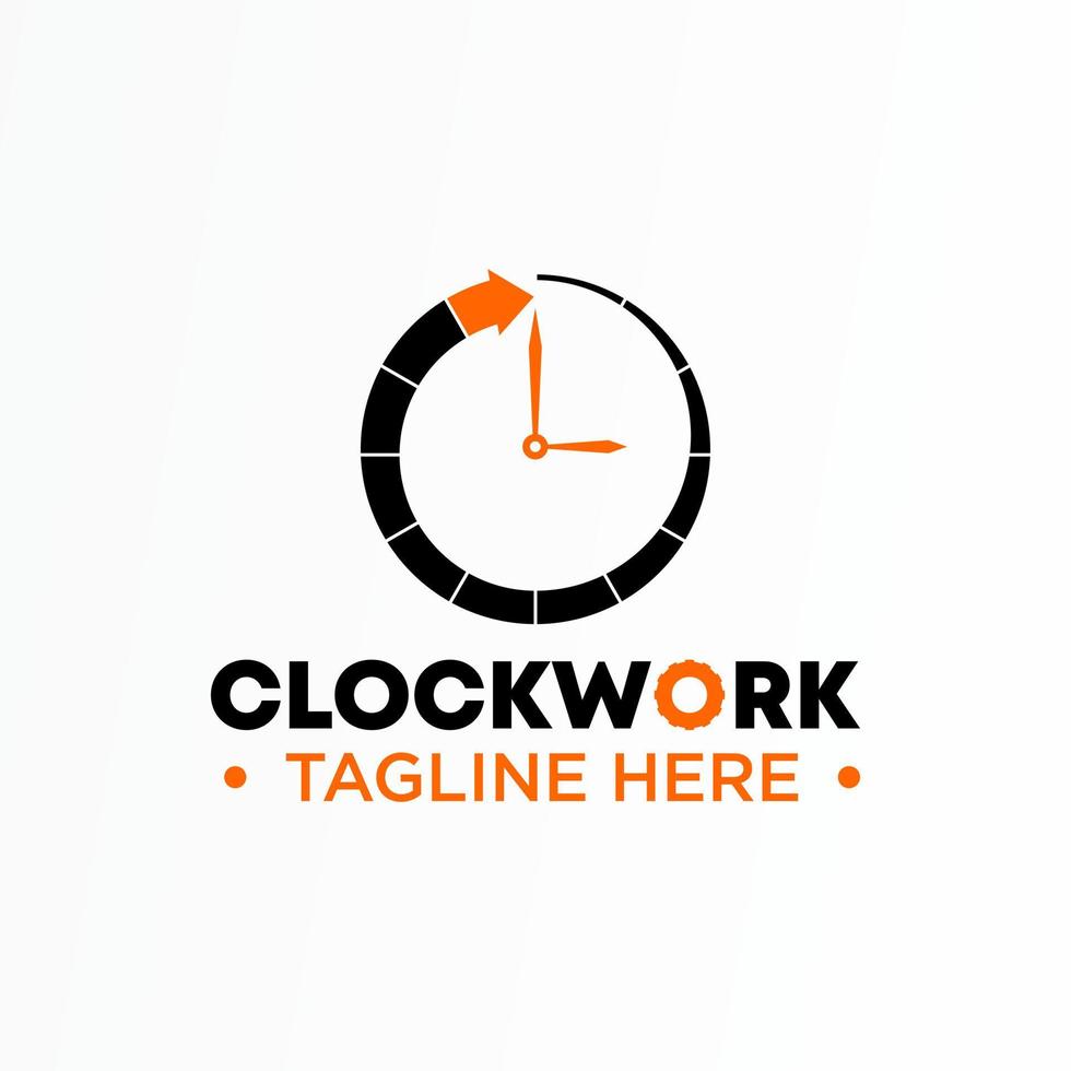 Simple arrow clock and gear Clockwork image graphic icon logo design abstract concept vector stock. can be used as corporate identity related to speed or timer
