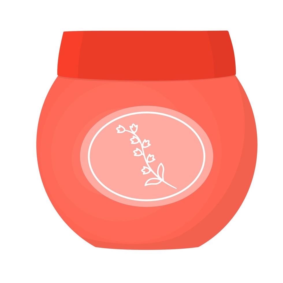 Set of tubes organic cosmetics. Collection of flowers, leaves and skincare. Vector illustration
