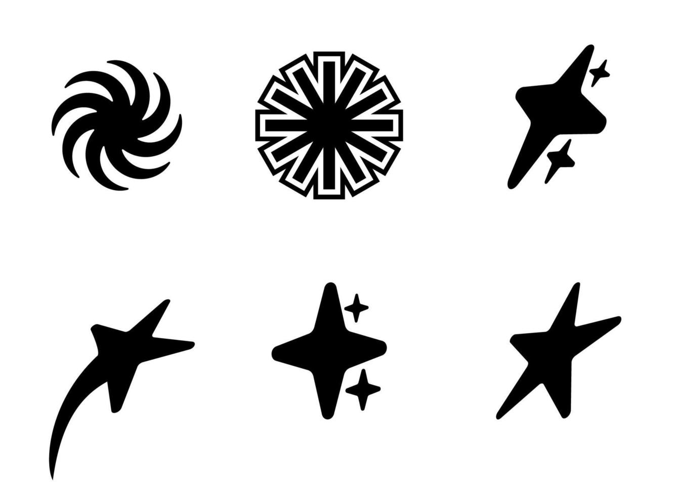 Set Y2K stars and retro futuristic graphic elements . Vector illustration.