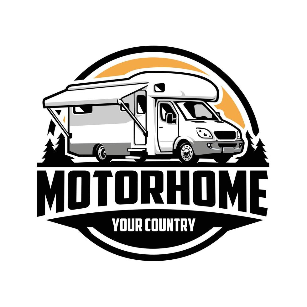 Motorhome Campervan RV Logo Emblem Vector Art Isolated