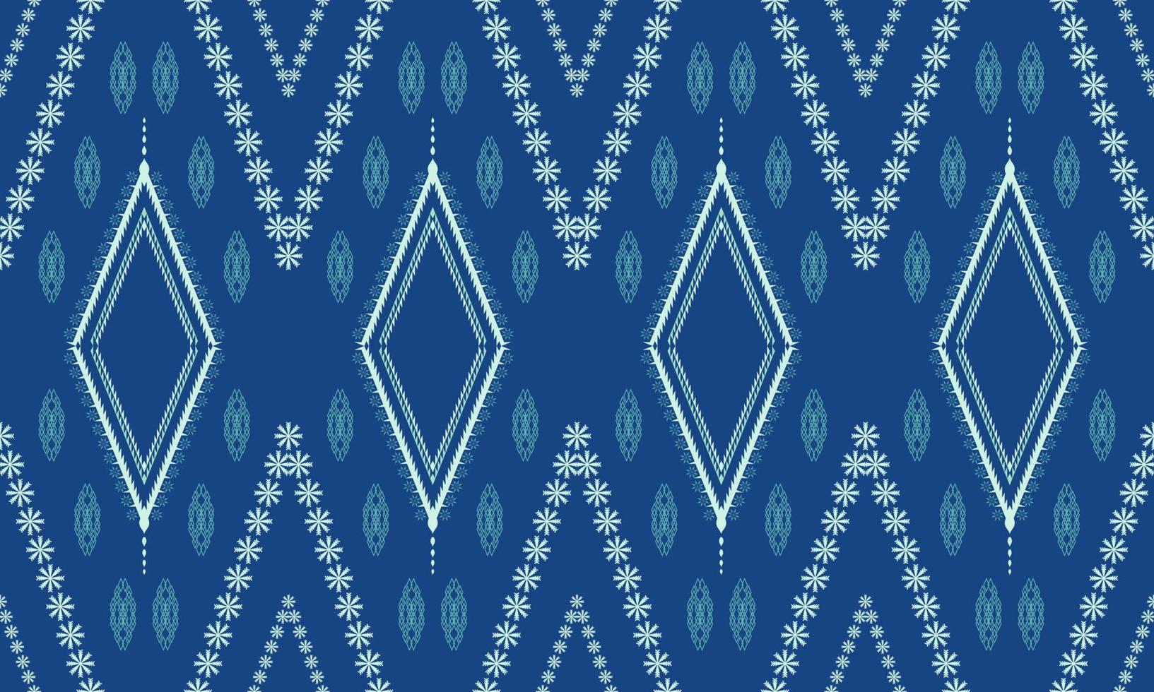 African ethnic textile fabric patterns blue background. Tribal motif Ikat geometry fabric seamless pattern vintage retro style. Royal luxurious ornate elegant ancient abstract ornament print vector. vector