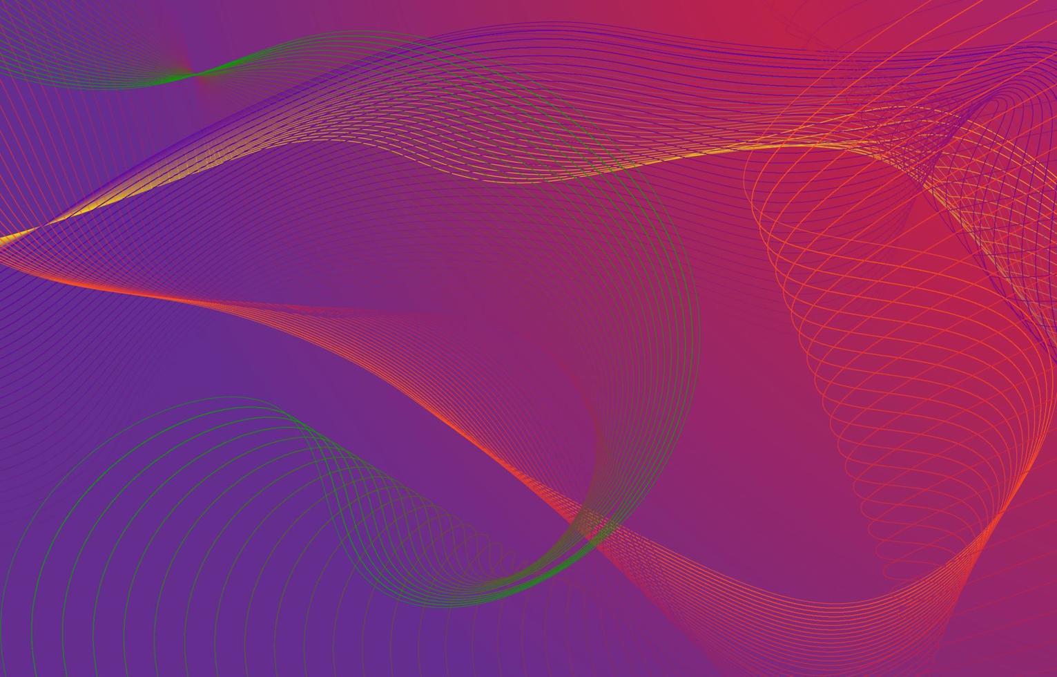 Colorful wavy striped pattern. Glowing colored spider web swirl in waves on gradient background. Abstract geometric wave reflective rainbow aura vector