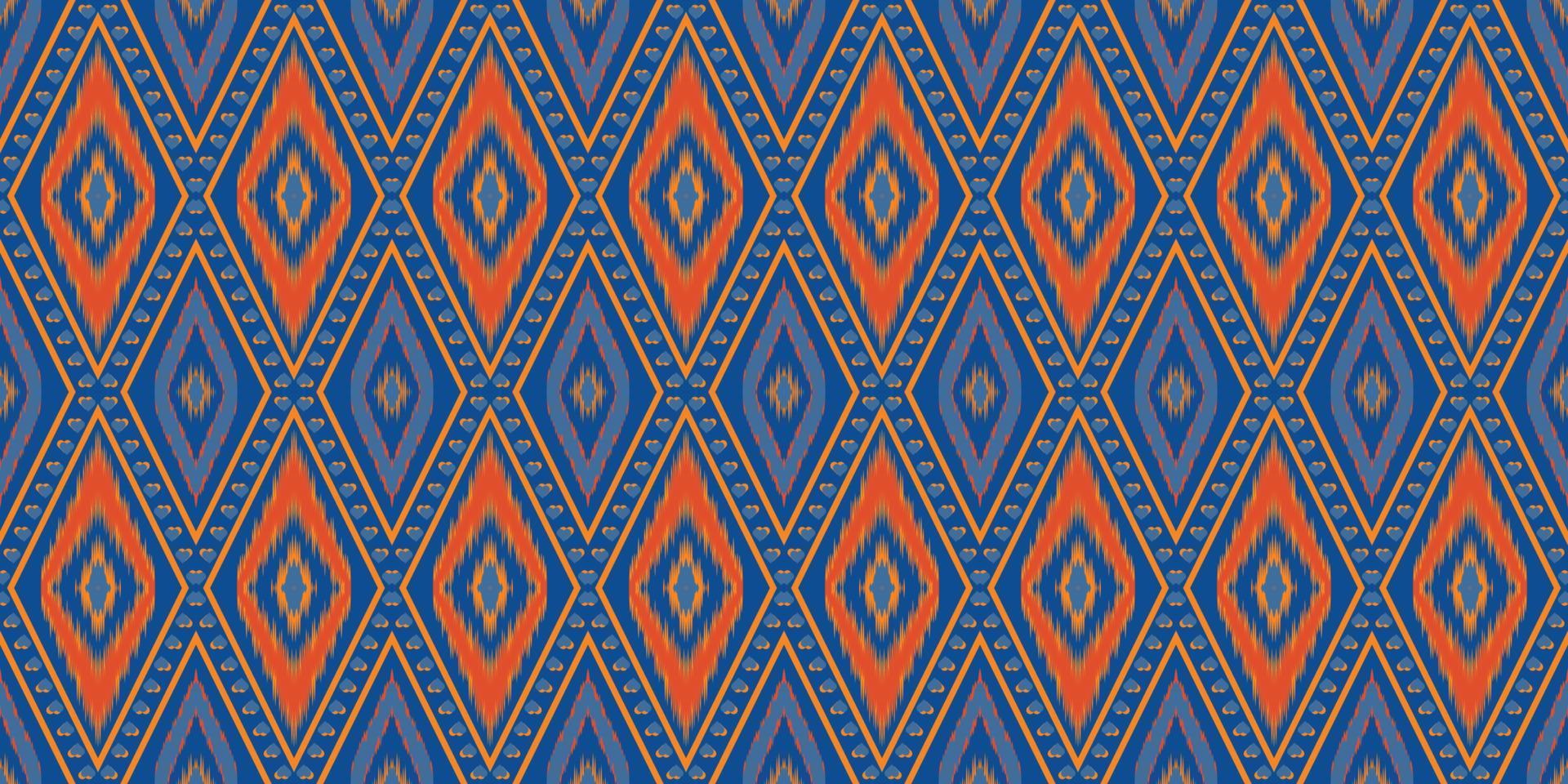 Ethnic textile fabric patterns background. Tribal Ikat geometry fabric seamless pattern vintage retro style. African motif royal luxurious ornate elegant ancient abstract ornament print vector. vector