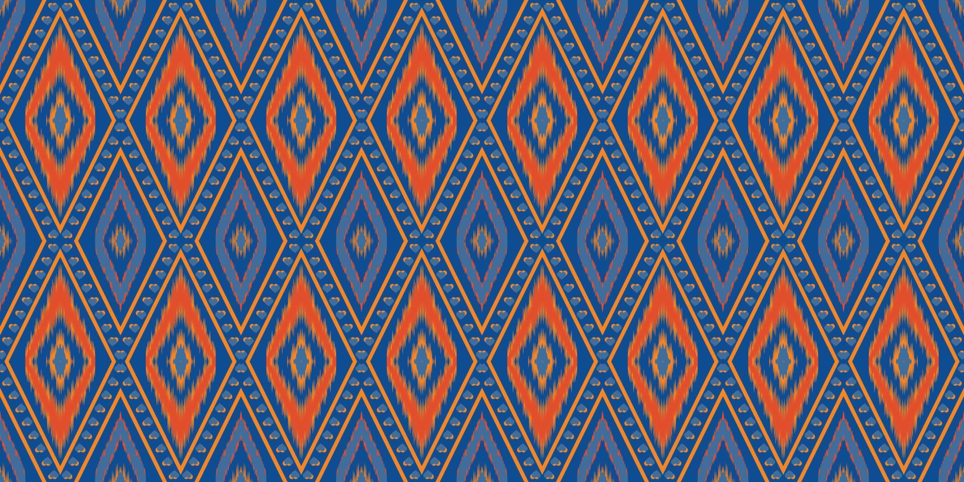 Ethnic textile fabric patterns background. Tribal Ikat geometry fabric seamless pattern vintage retro style. African motif royal luxurious ornate elegant ancient abstract ornament print vector. vector