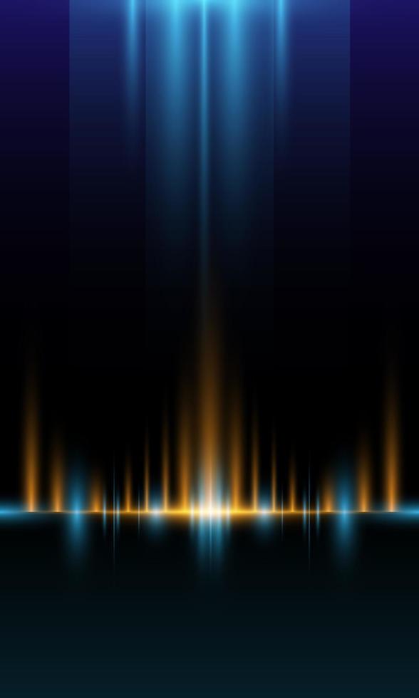 Abstract light rays effect background. Abstract technology futuristic background with glowing light effect. Neon light on black background. Glow in the dark vector illustration.