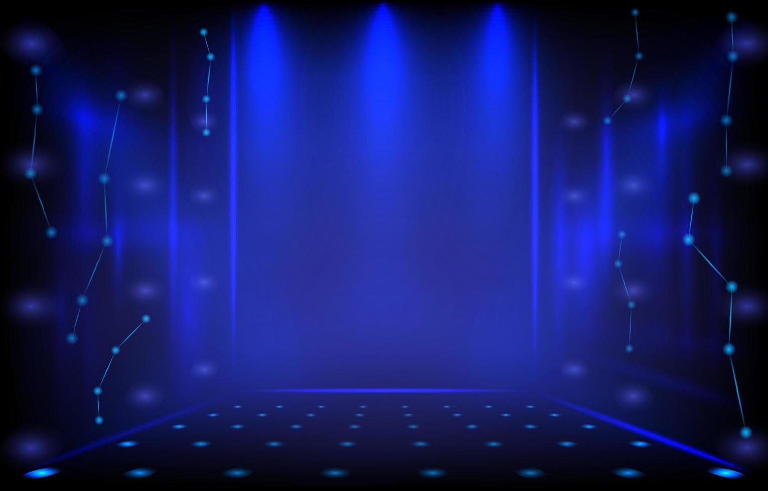 Technology abstract glow in the dark background. Detail scene has blue neon lights shining down on it. Luxurious premium vector illustration. Modern futuristic backdrop or background concept.