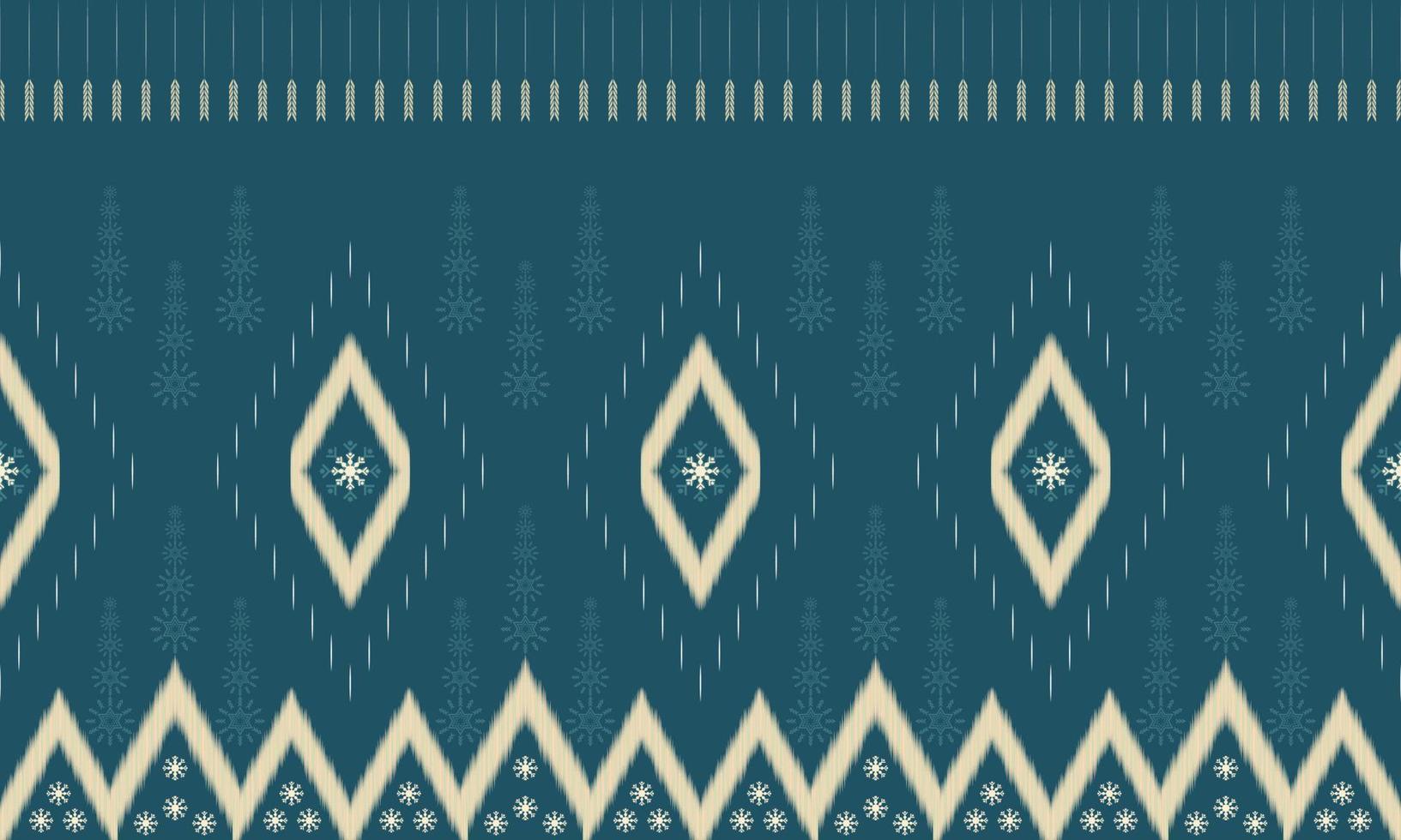 African ethnic textile fabric patterns blue grass background. Tribal motif Ikat geometry fabric seamless pattern vintage retro style. Royal luxurious ornate elegant ancient abstract ornament vector. vector