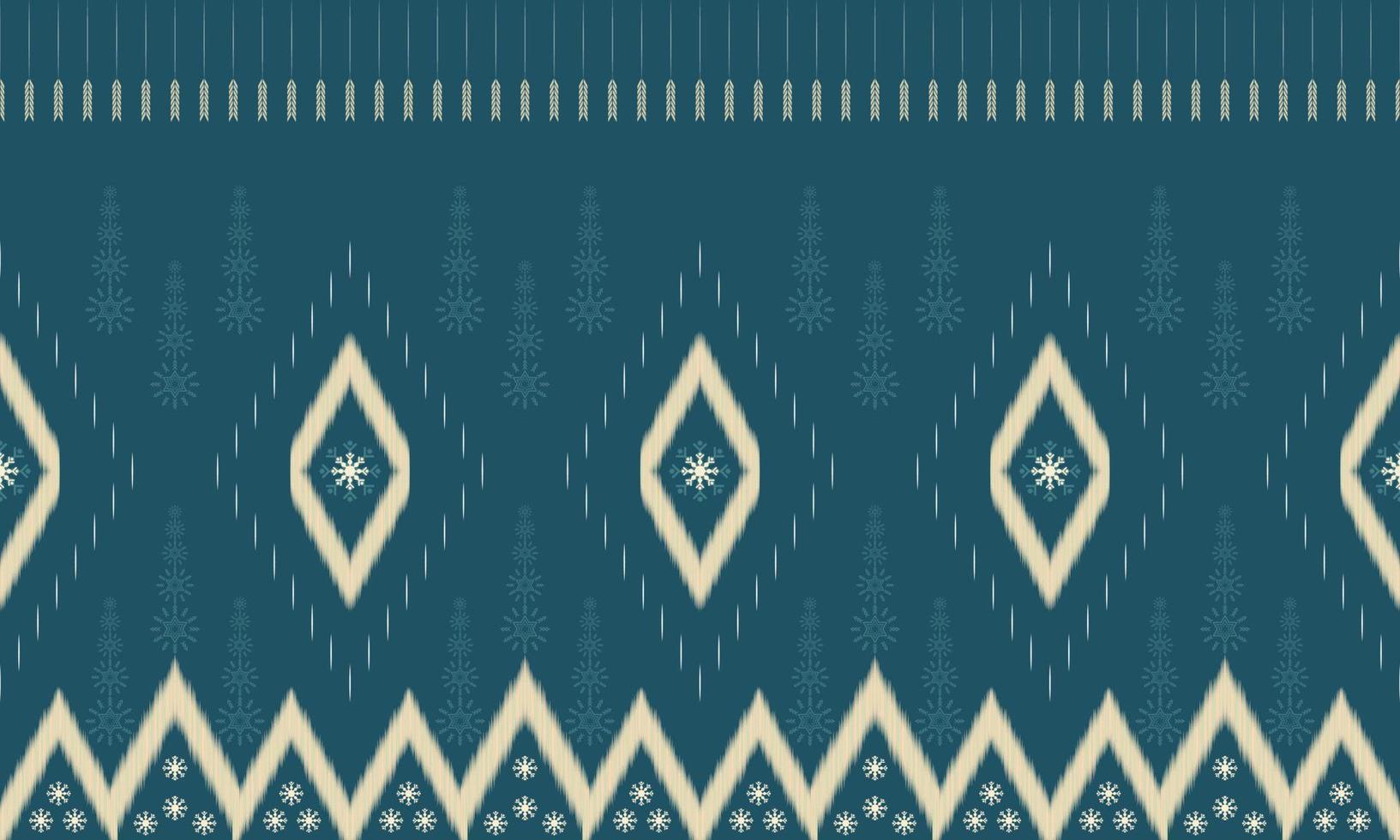 African ethnic textile fabric patterns blue grass background. Tribal motif Ikat geometry fabric seamless pattern vintage retro style. Royal luxurious ornate elegant ancient abstract ornament vector. vector