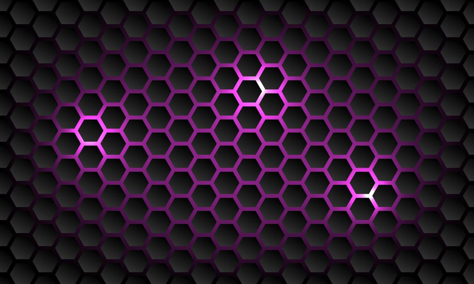 fondo de colmena luminosa rosa y púrpura. panal futurista, mosaico de células de colmena de abejas patrón sin fisuras. textura de células de malla geométrica degradada. hexágono, rejilla hexagonal, tecnología vectorial hexagonal neón. vector