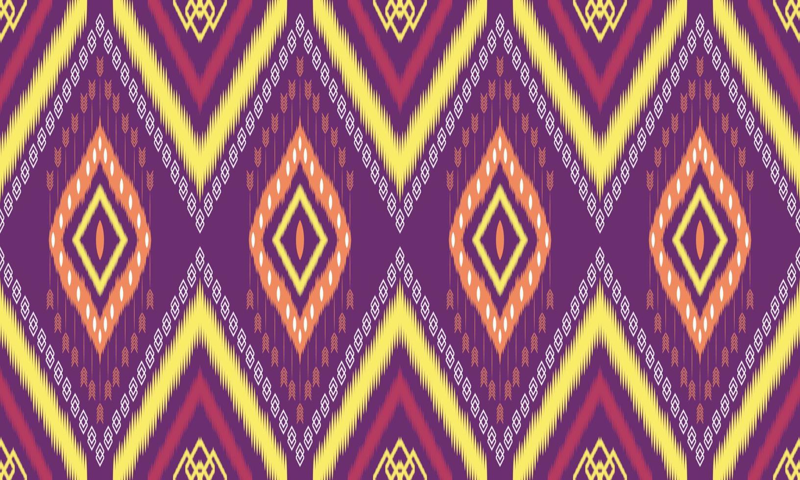 Ethnic textile fabric patterns background. Tribal Ikat geometry fabric seamless pattern vintage retro style. African motif royal luxurious ornate elegant ancient abstract ornament print vector. vector