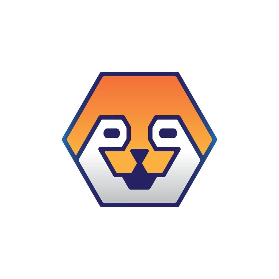 linda cabeza de perro shiba inu aislada en diseño de logotipo hexagonal para amante de las mascotas vector