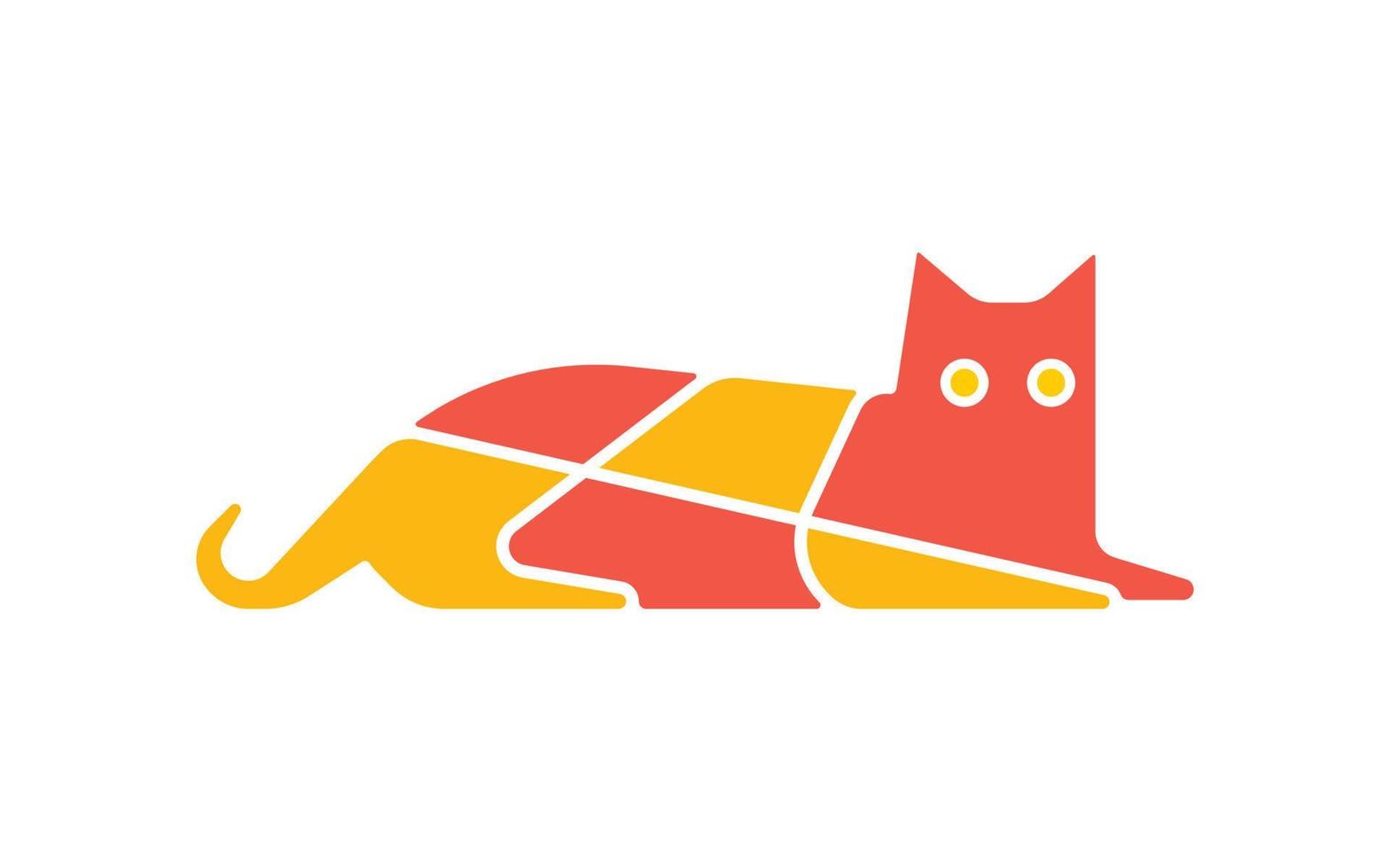 Minimalist Orange Sitting Cat Vector Design, Sitting Cat Vector Can be Use for Logo