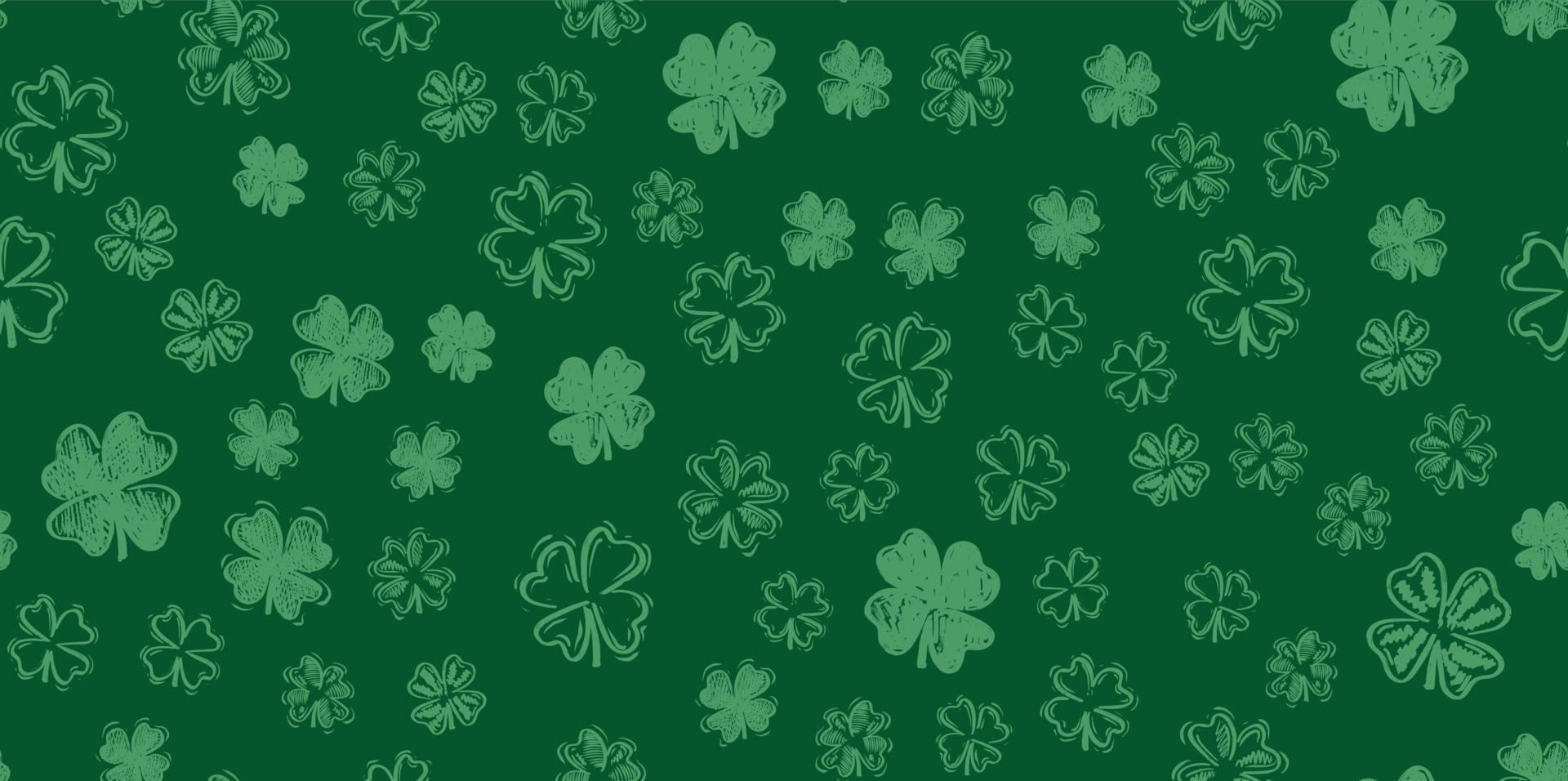 Saint Patricks Day, festive background with flying clover. vector
