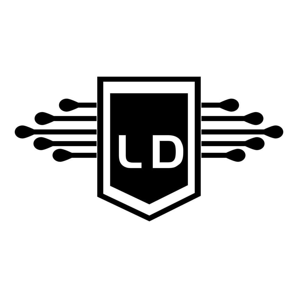 diseño de logotipo de letra ld.diseño de logotipo de letra ld inicial creativo ld. concepto de logotipo de letra de iniciales creativas ld. vector