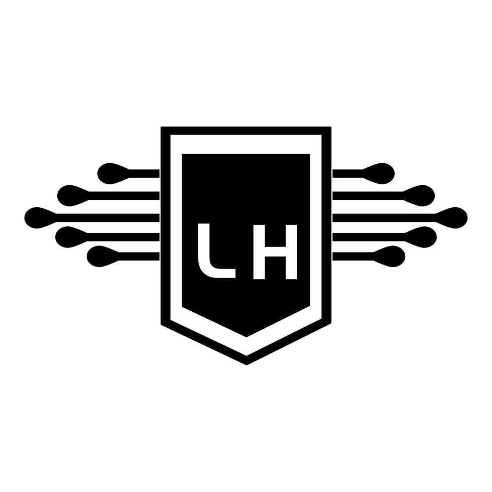 diseño del logotipo de la letra lh. diseño creativo inicial del logotipo de la letra lh. concepto de logotipo de letra de iniciales creativas lh. vector