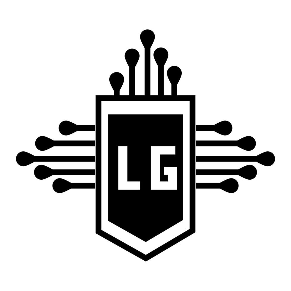 diseño de logotipo de letra lg.diseño de logotipo de letra lg inicial creativa lg. concepto de logotipo de letra de iniciales creativas de lg. vector