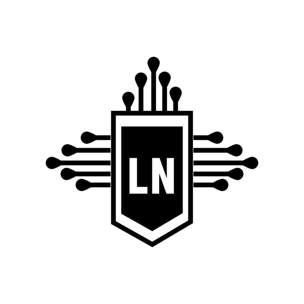 Diseño de logotipo de letra ln. Diseño de logotipo de letra ln inicial creativo. En concepto de logotipo de letra de iniciales creativas. vector