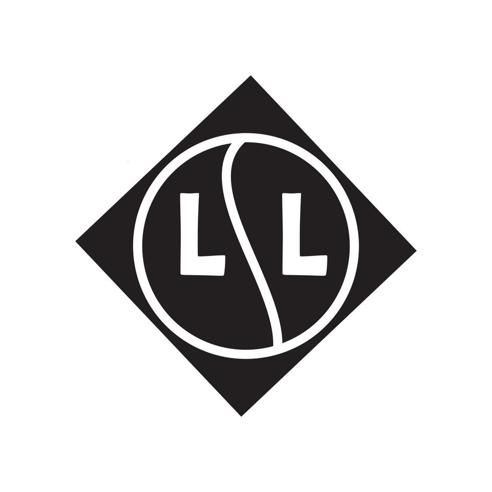 Diseño de logotipo de letra ll. Diseño de logotipo de letra ll inicial creativo. ll concepto de logotipo de letra de iniciales creativas. vector