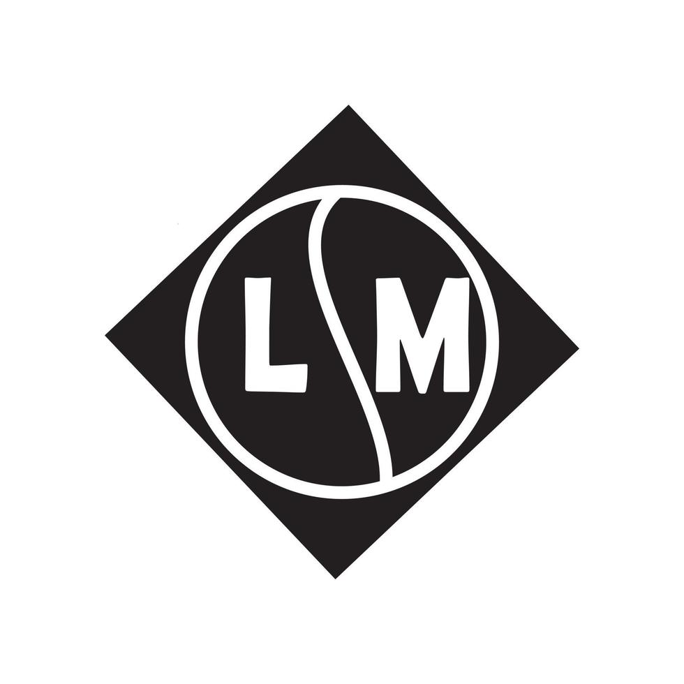 Diseño de logotipo de letra lm. Diseño de logotipo de letra lm inicial creativo de lm. Concepto de logotipo de letra de iniciales creativas lm. vector