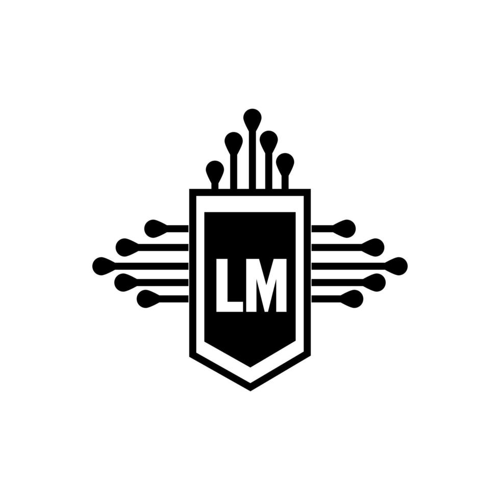 Diseño de logotipo de letra lm. Diseño de logotipo de letra lm inicial creativo de lm. Concepto de logotipo de letra de iniciales creativas lm. vector