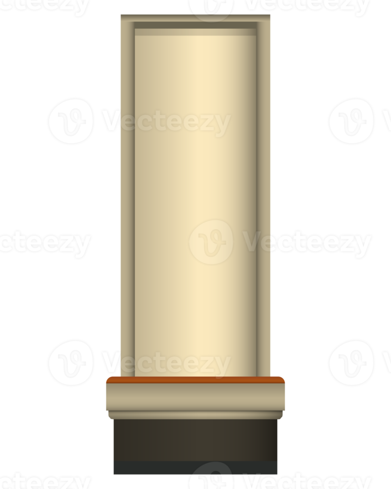 steen beige kolommen van winkel voorkant in realistisch stijl. kleurrijk PNG illustratie.