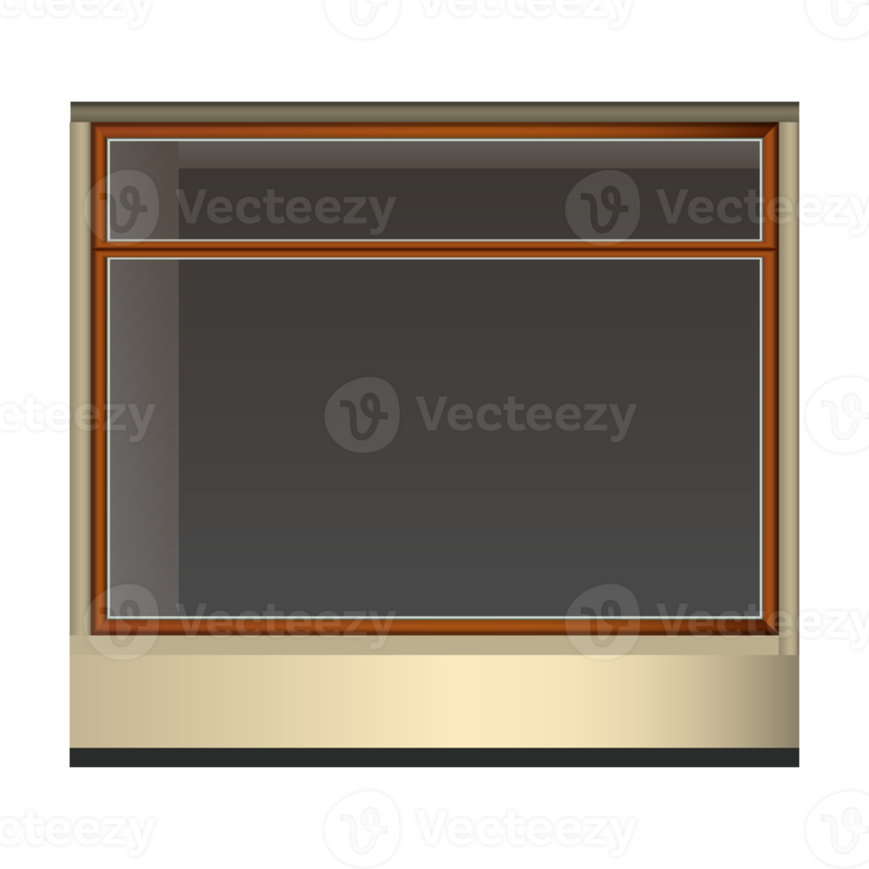 fassade shopfront braunes großes fenster im realistischen stil. Bauelemente im Außenbereich. bunte png-illustration. png