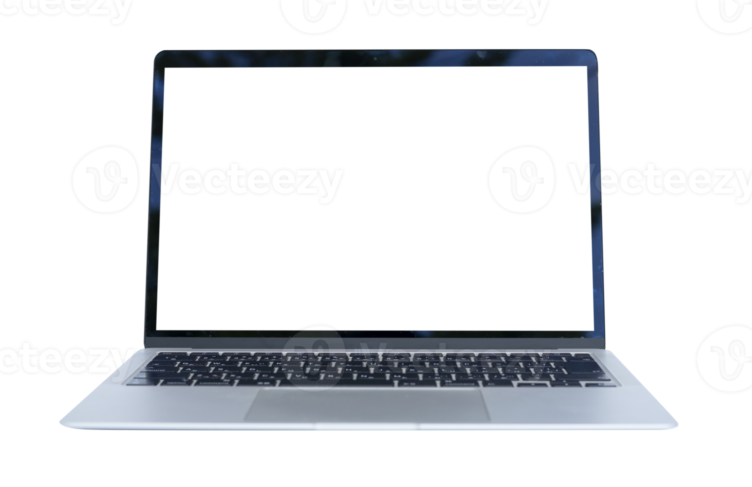 Laptop with blank white screen isolated for user interface mockups design png