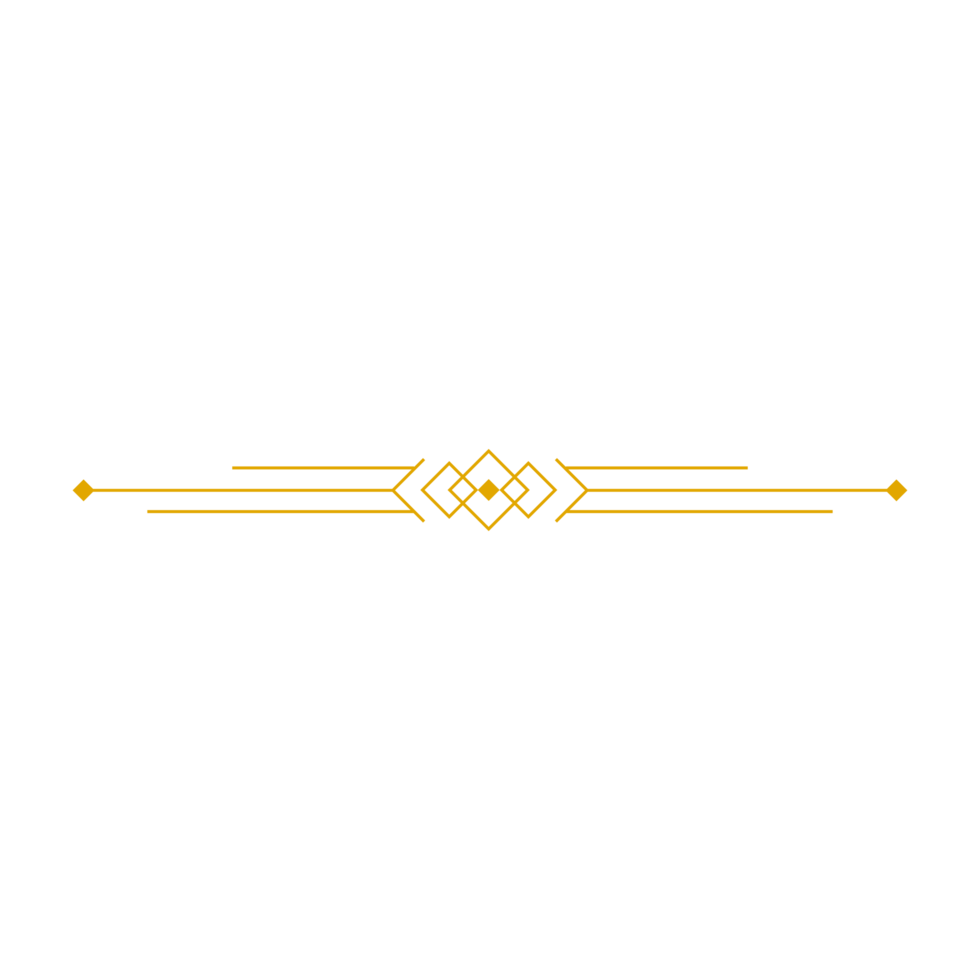 Golden art deco design element png