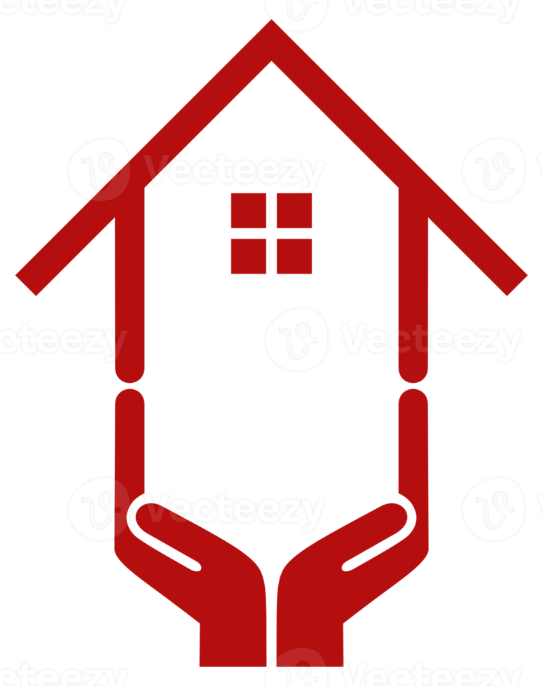 maison sur le symbole d'icône de main. illustration de la maison de rêve pour le logo, les applications, le site Web ou l'élément de conception graphique. formatpng png