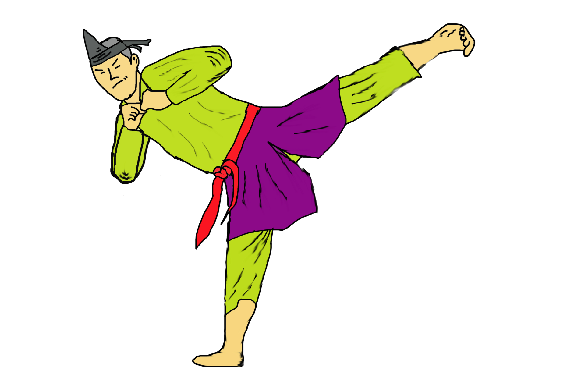 Free silat - doing side kick 17398546 PNG with Transparent Background