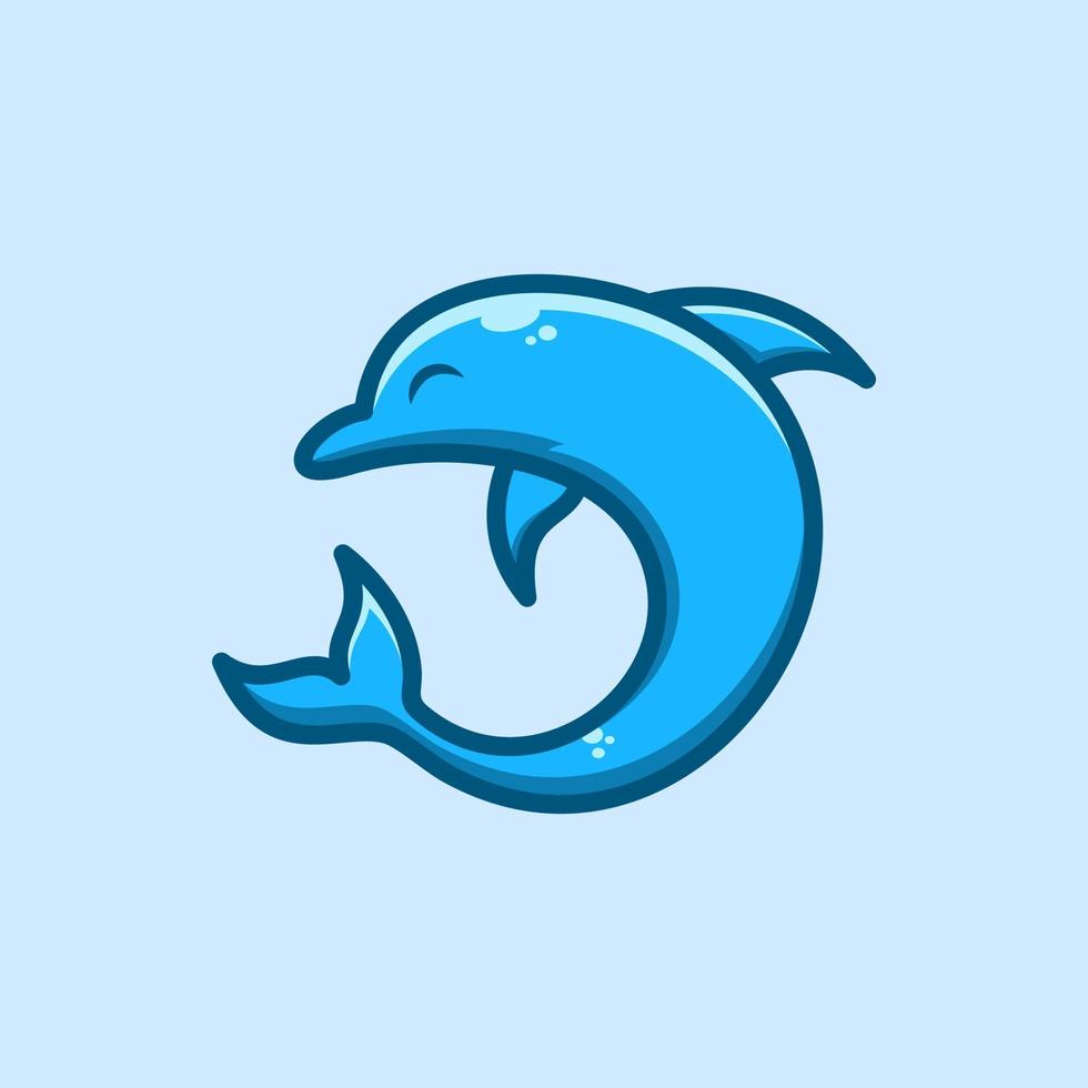 Cute Dophin Logo vector