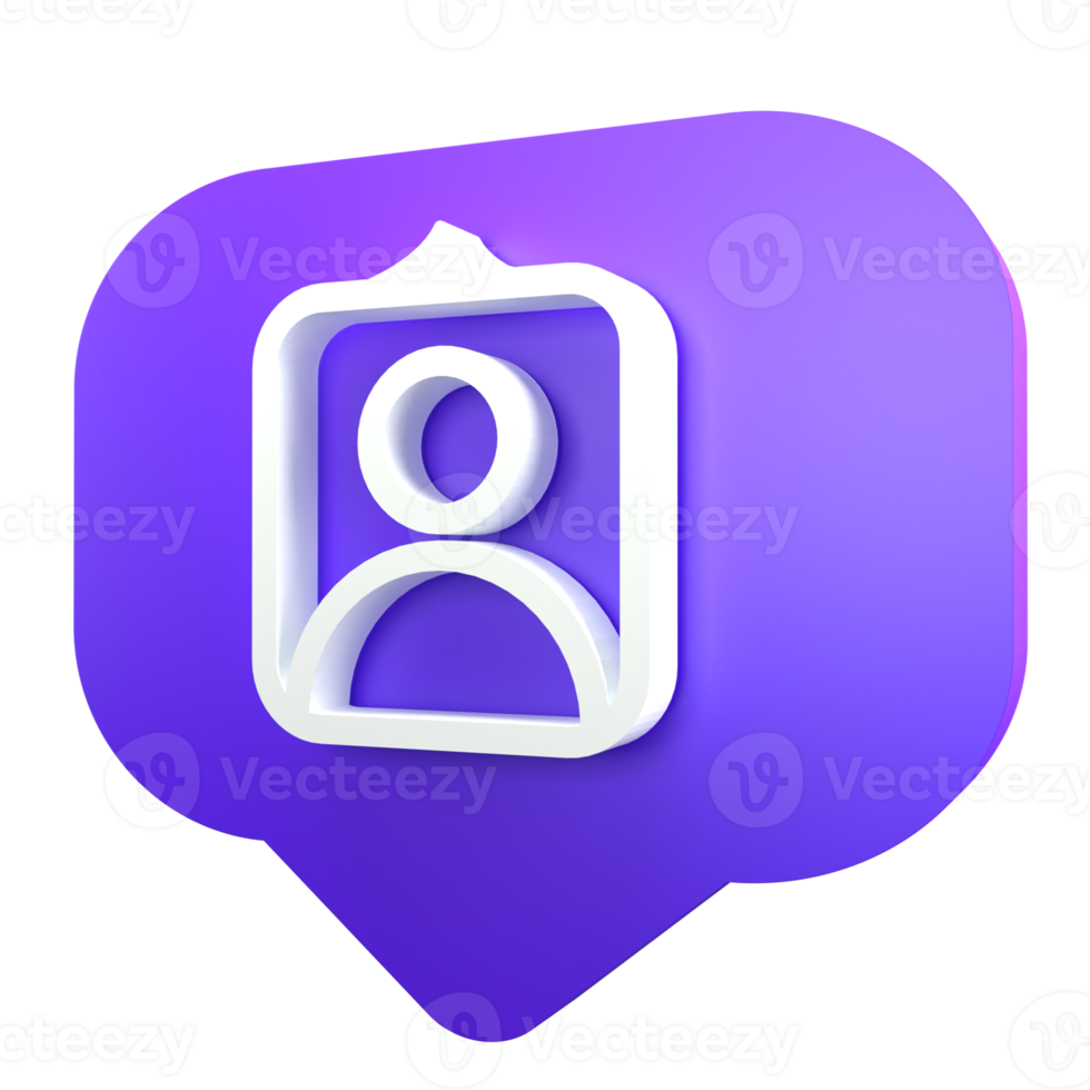 3D icon contact  social media isolated png