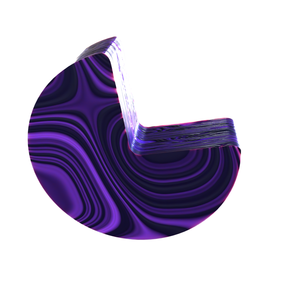 3D render abstract shapes with liquid texture png