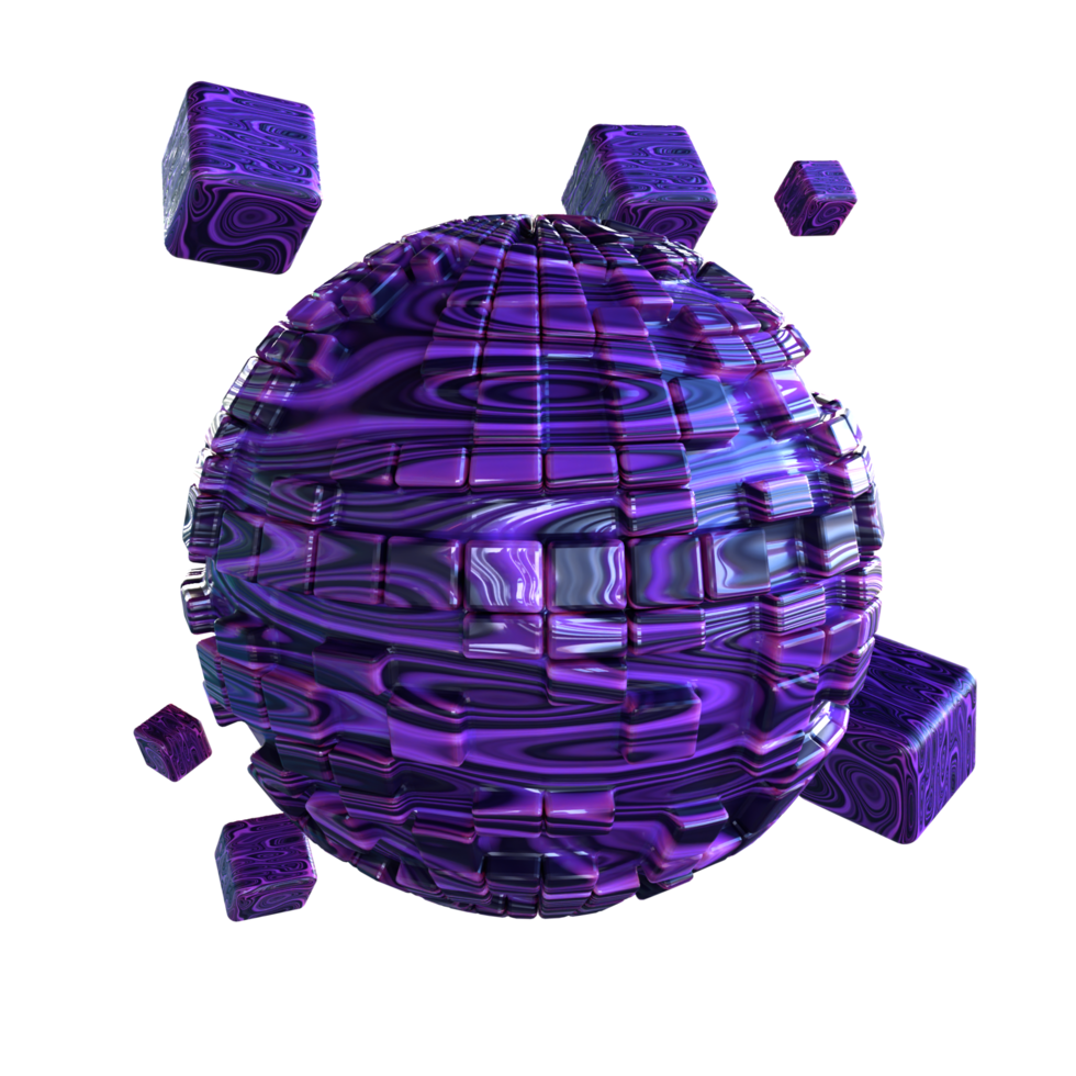 rendu 3d des formes abstraites avec une texture liquide png