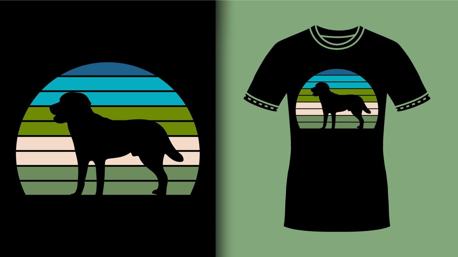 diseño vintage con labrador retriever en el fondo del círculo vector