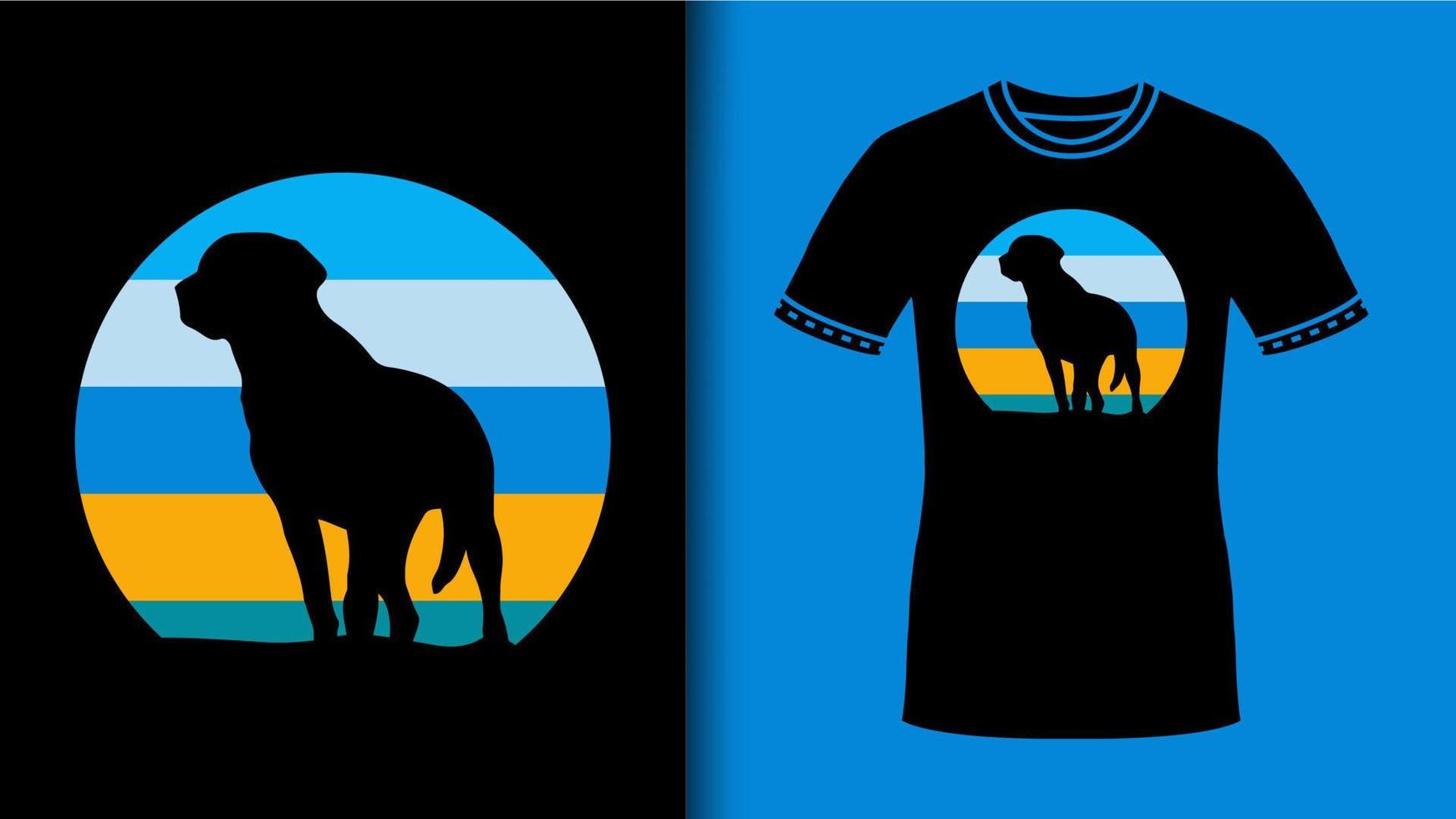 labrador retriever vintage t shirt with dog silhouette vector