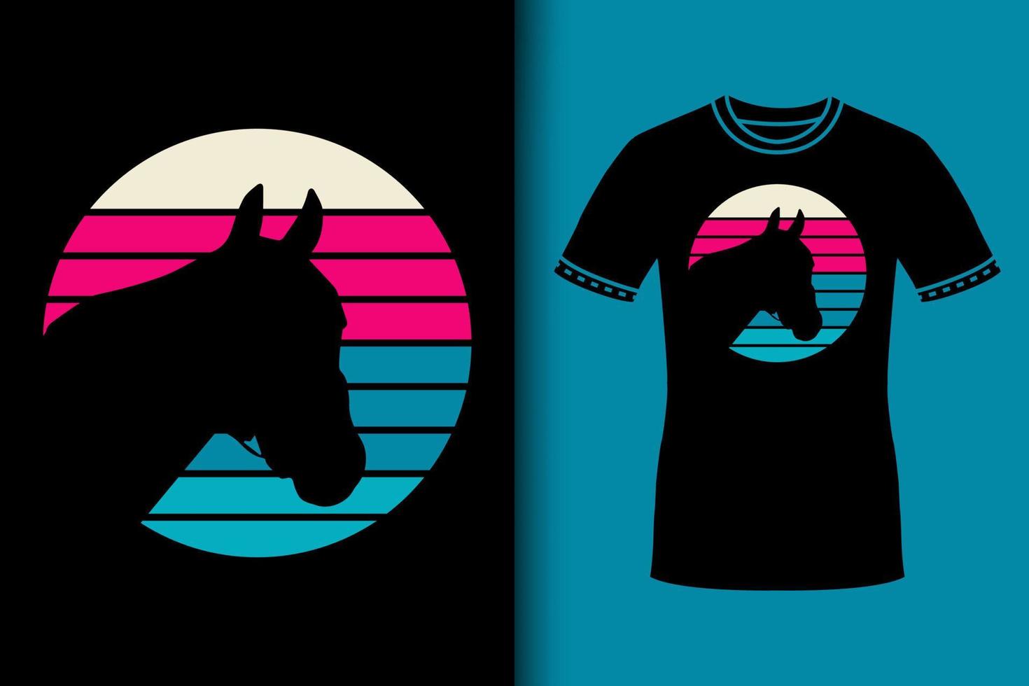 Background with a silhouette of a horse head in retro style vector