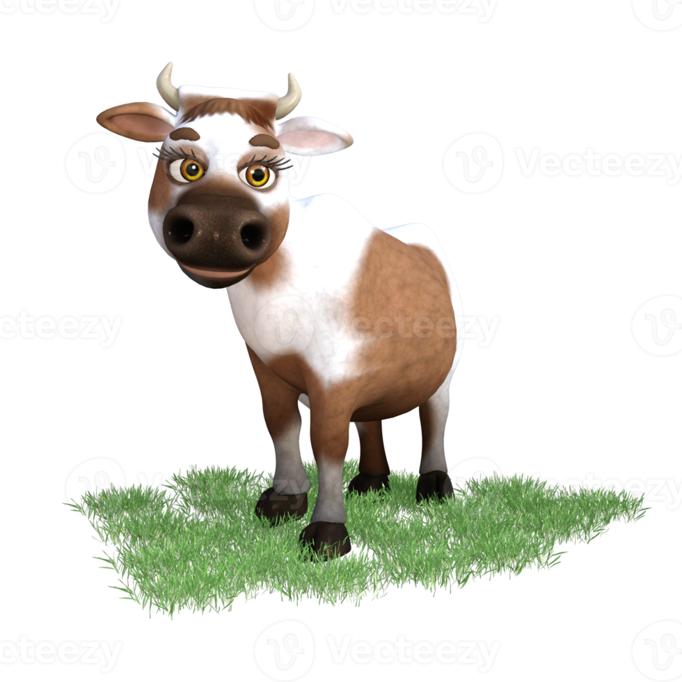 Cow isolated 3d rendering png