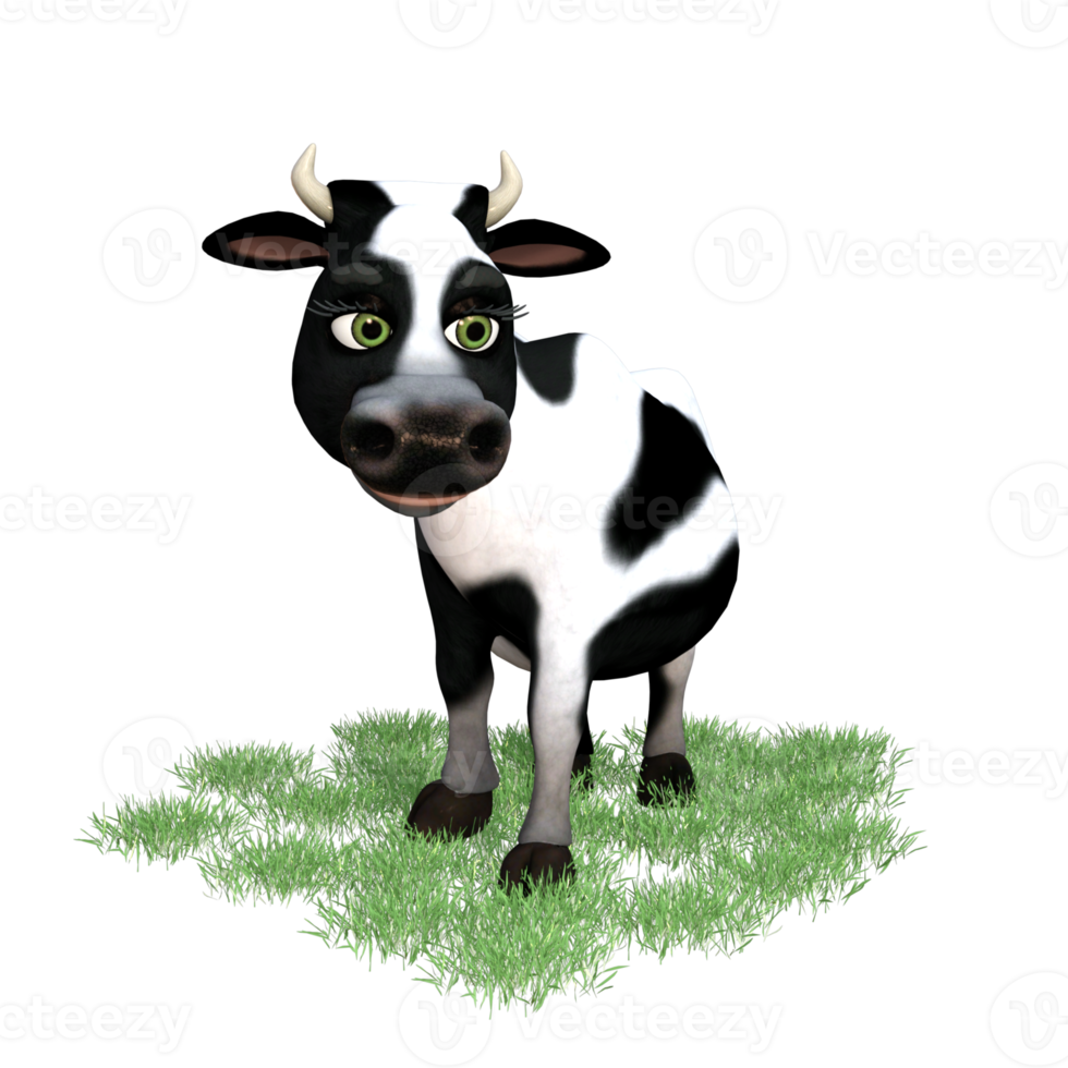 vaca isolada renderização em 3d png