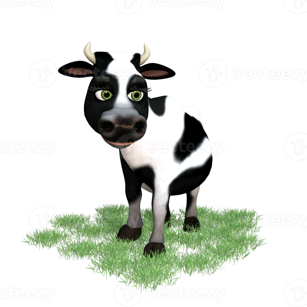 vaca isolada renderização em 3d png