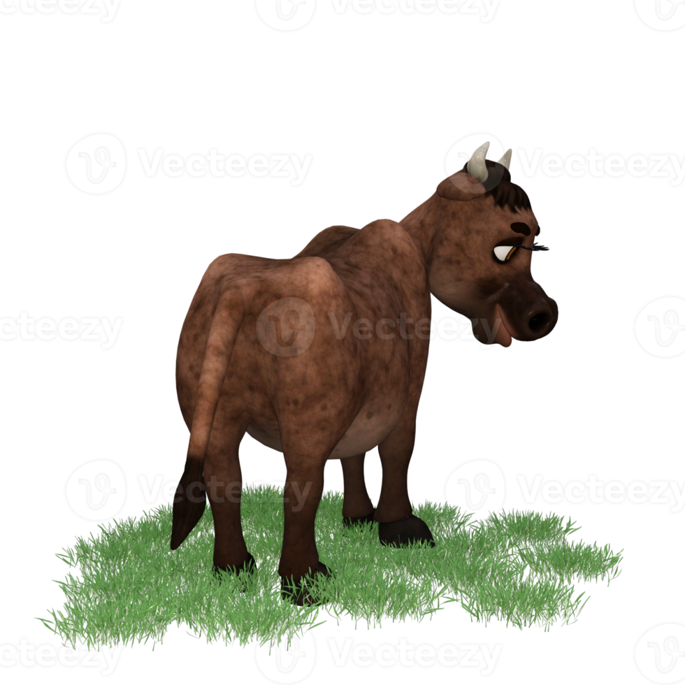 vaca isolada renderização em 3d png