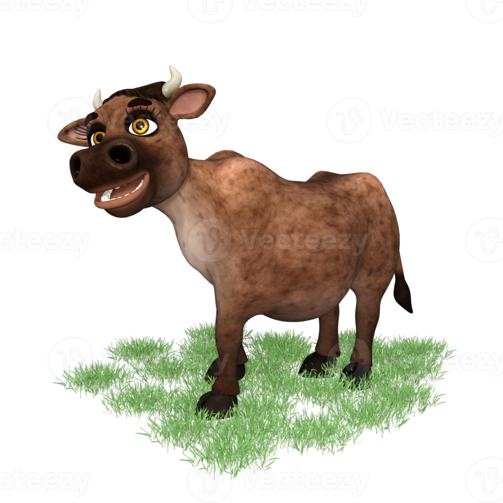 Cow isolated 3d rendering png