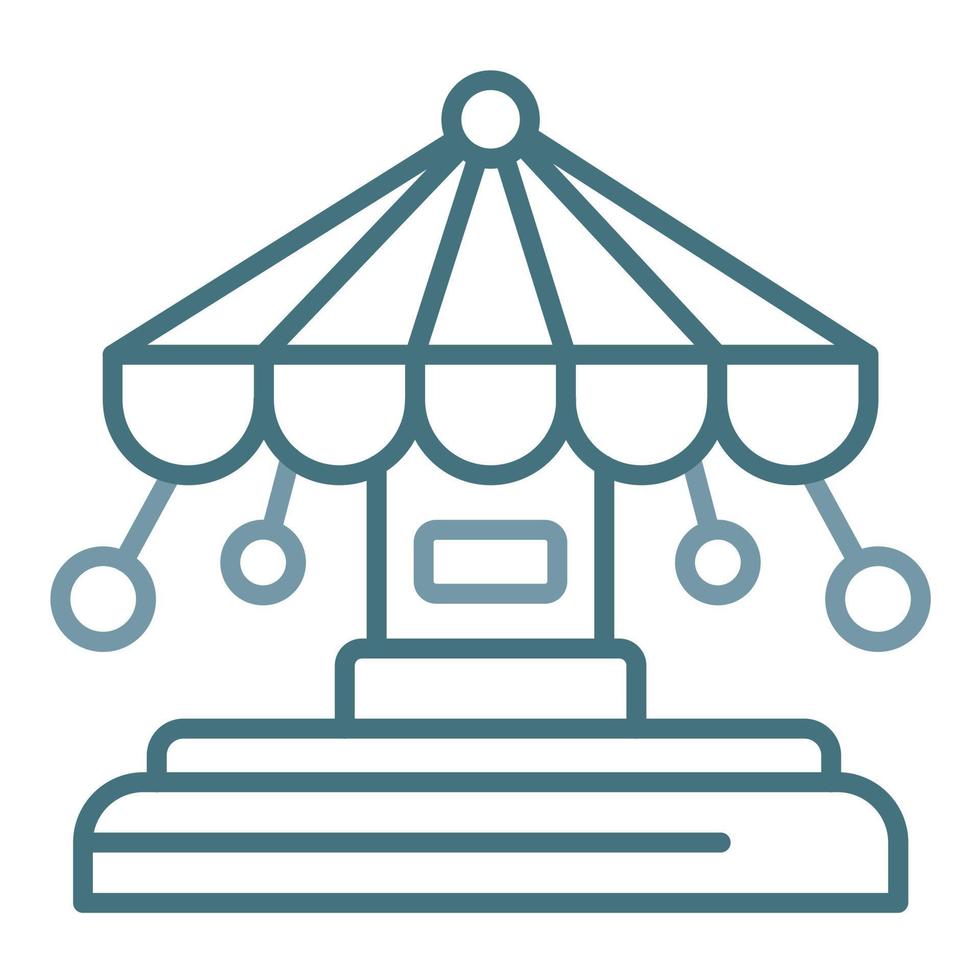 Merry-Go-Round Line Two Color Icon vector