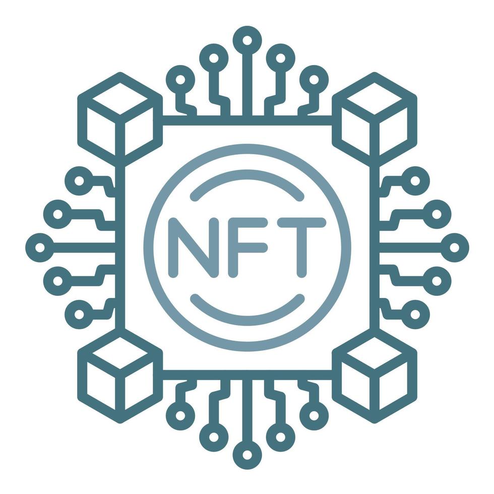 NFT Line Two Color Icon vector