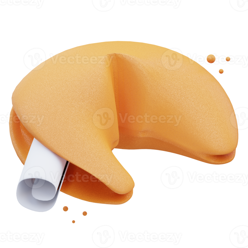 3d render illustration of chinese fortune cookie icon, chinese new year