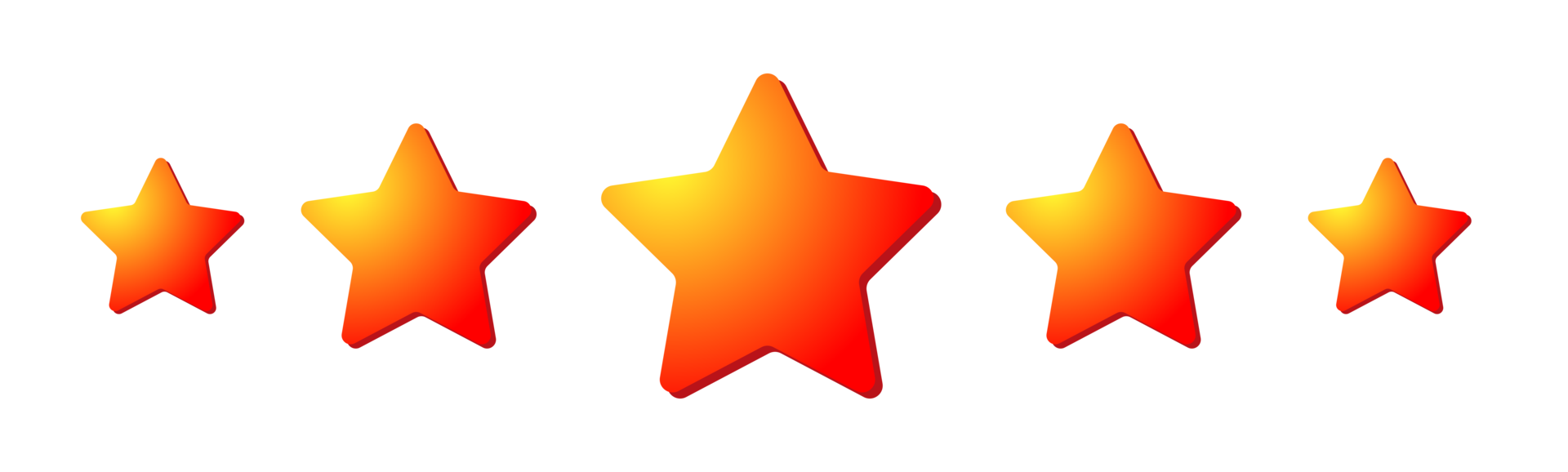 Golden stars for excellent evaluation from client and customer satisfaction concept png