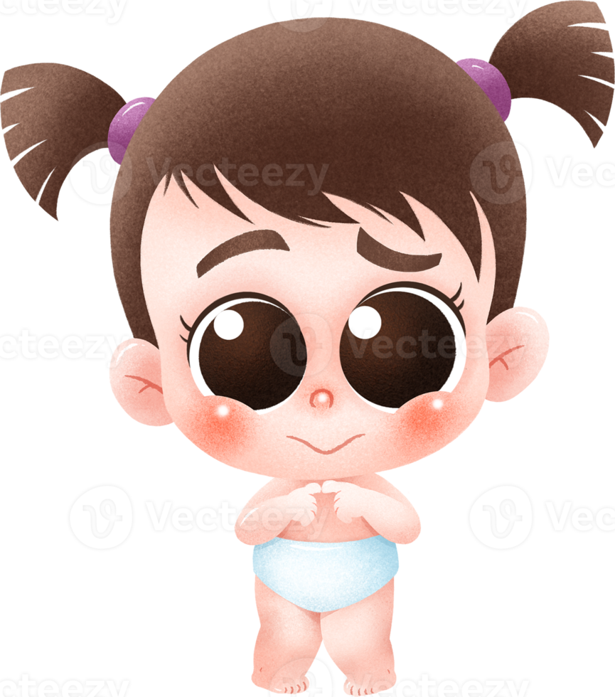 Cartoon Baby character. Cute baby. png